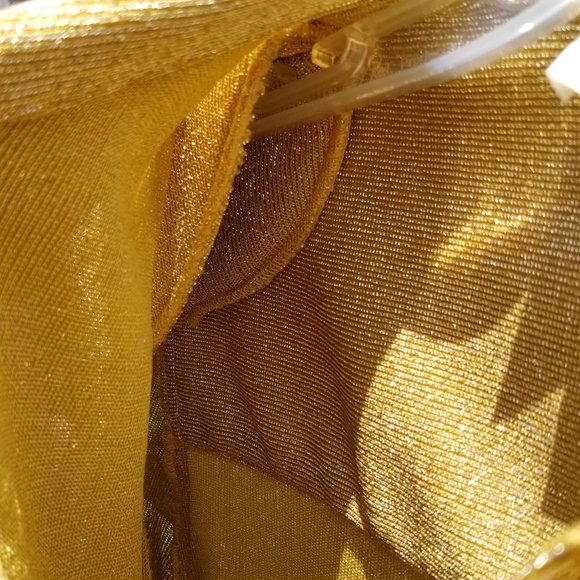 Vtg 80s Pierre Lamonte Gold Knit Lame' Tunic sz 10 - Picture 4 of 7